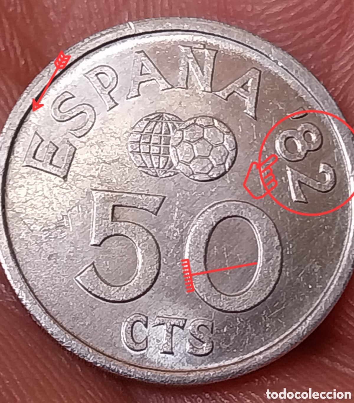 Monedas con errores: 50cents Espa&ntilde;a 1980 errores - Foto 5