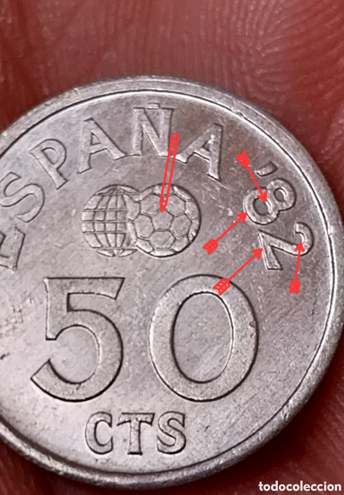 Monedas con errores: 50cents Espa&ntilde;a 1980 errores - Foto 7