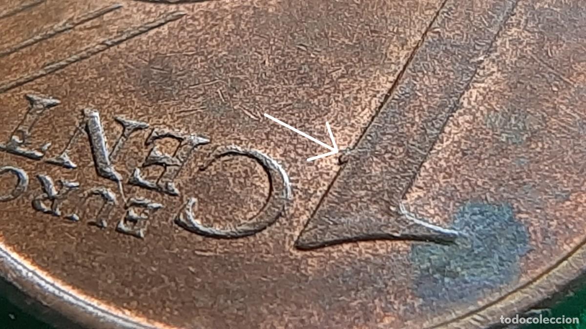 Monedas con errores: (ERROR-ESPA&Ntilde;A)(2013) 1 C&Eacute;NTIMO CON EXCESO DE METAL - Foto 2
