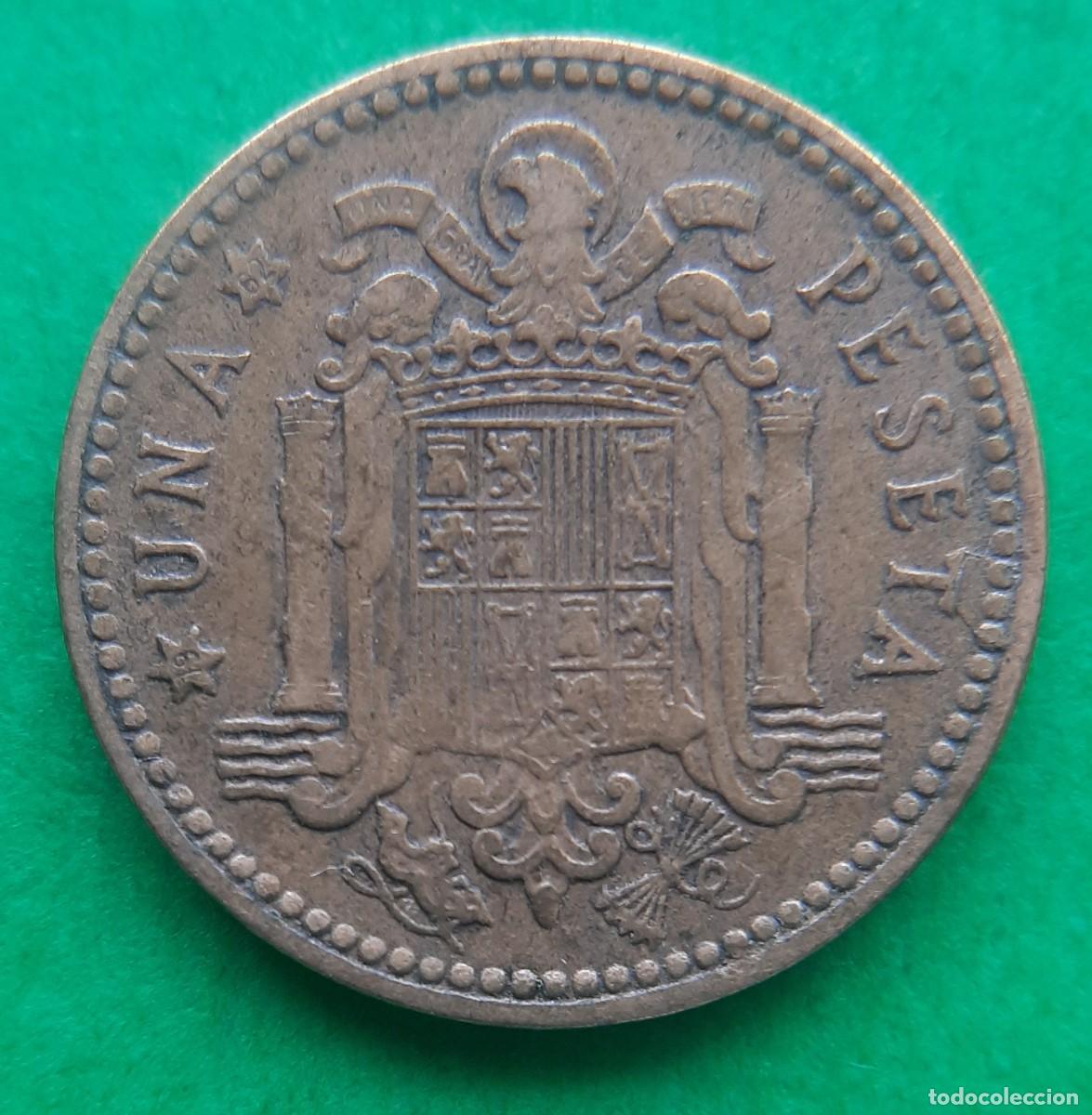 Monedas con errores: (ERROR-ESPA&Ntilde;A)(1953*62) 1 PESETA CON HOJITAS - Foto 4