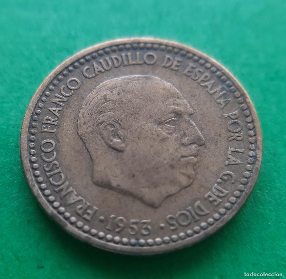 Monedas con errores: (ERROR-ESPA&Ntilde;A)(1953*62) 1 PESETA CON HOJITAS - Foto 5