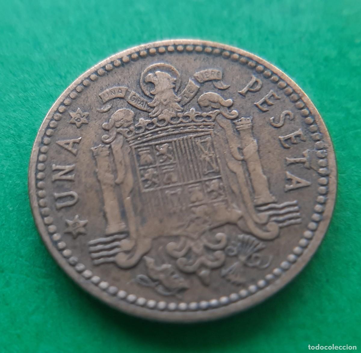 Monedas con errores: (ERROR-ESPA&Ntilde;A)(1953*62) 1 PESETA CON HOJITAS - Foto 6