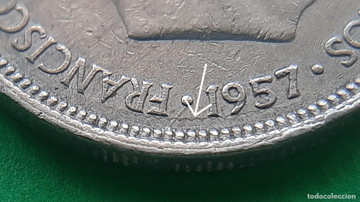 Monedas con errores: (ERROR-ESPA&Ntilde;A)(1957*58) 5 PESETAS CON REPINTE - Foto 9