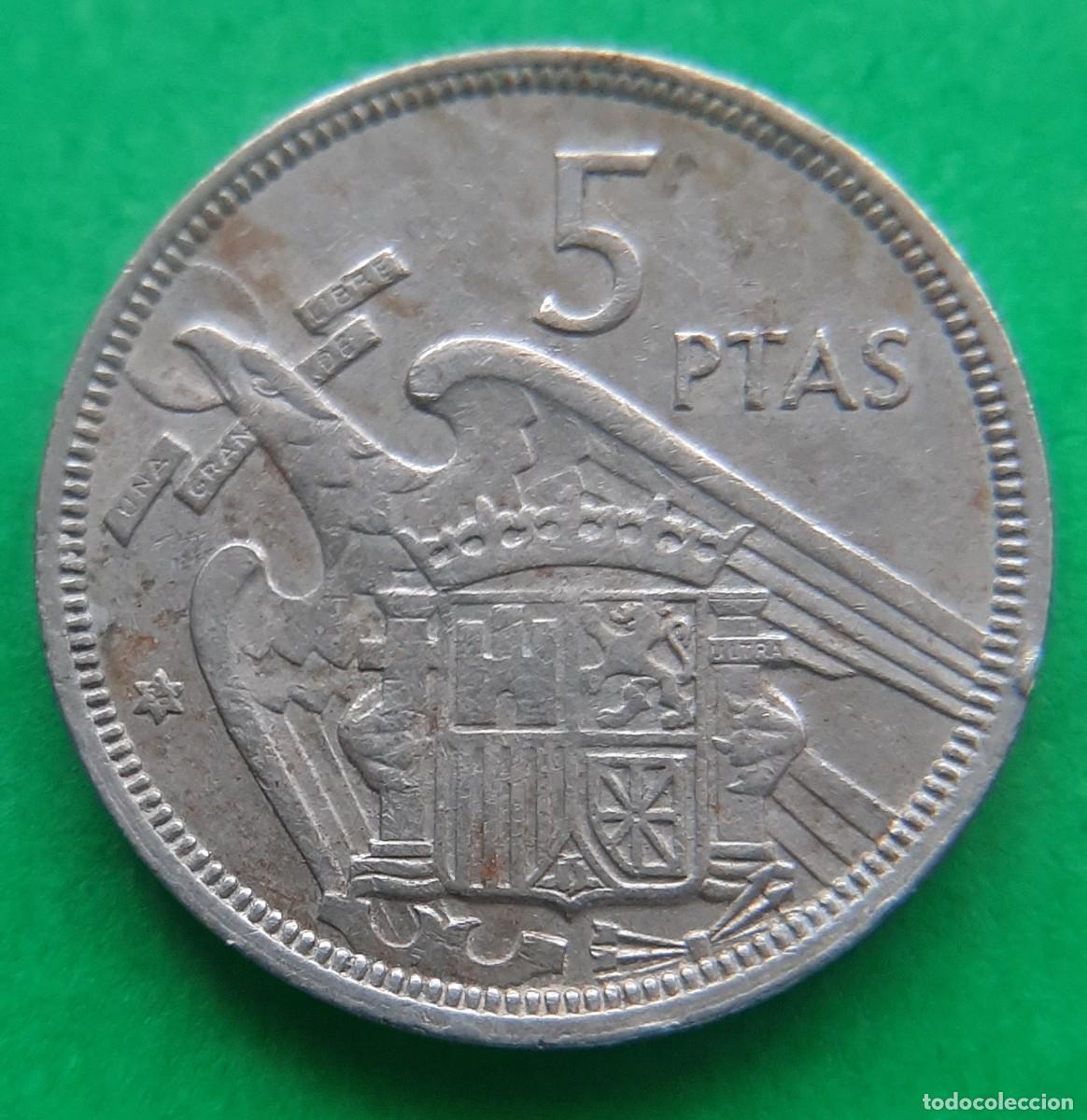 Monedas con errores: (ERROR-ESPA&Ntilde;A)(1957*58) 5 PESETAS CON REPINTE - Foto 14