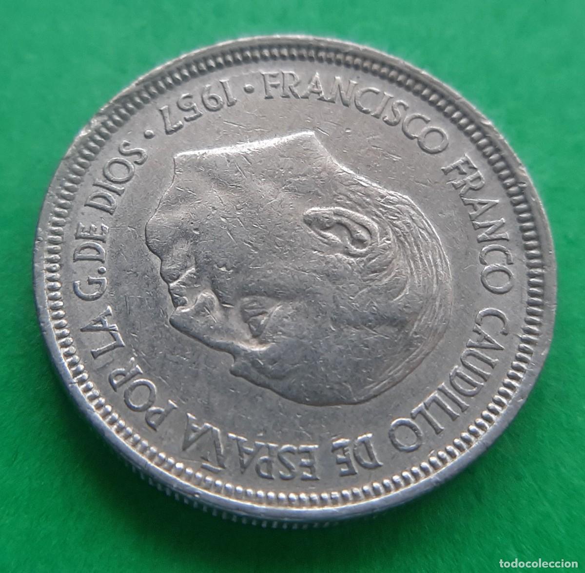 Monedas con errores: (ERROR-ESPA&Ntilde;A)(1957*58) 5 PESETAS CON REPINTE - Foto 15