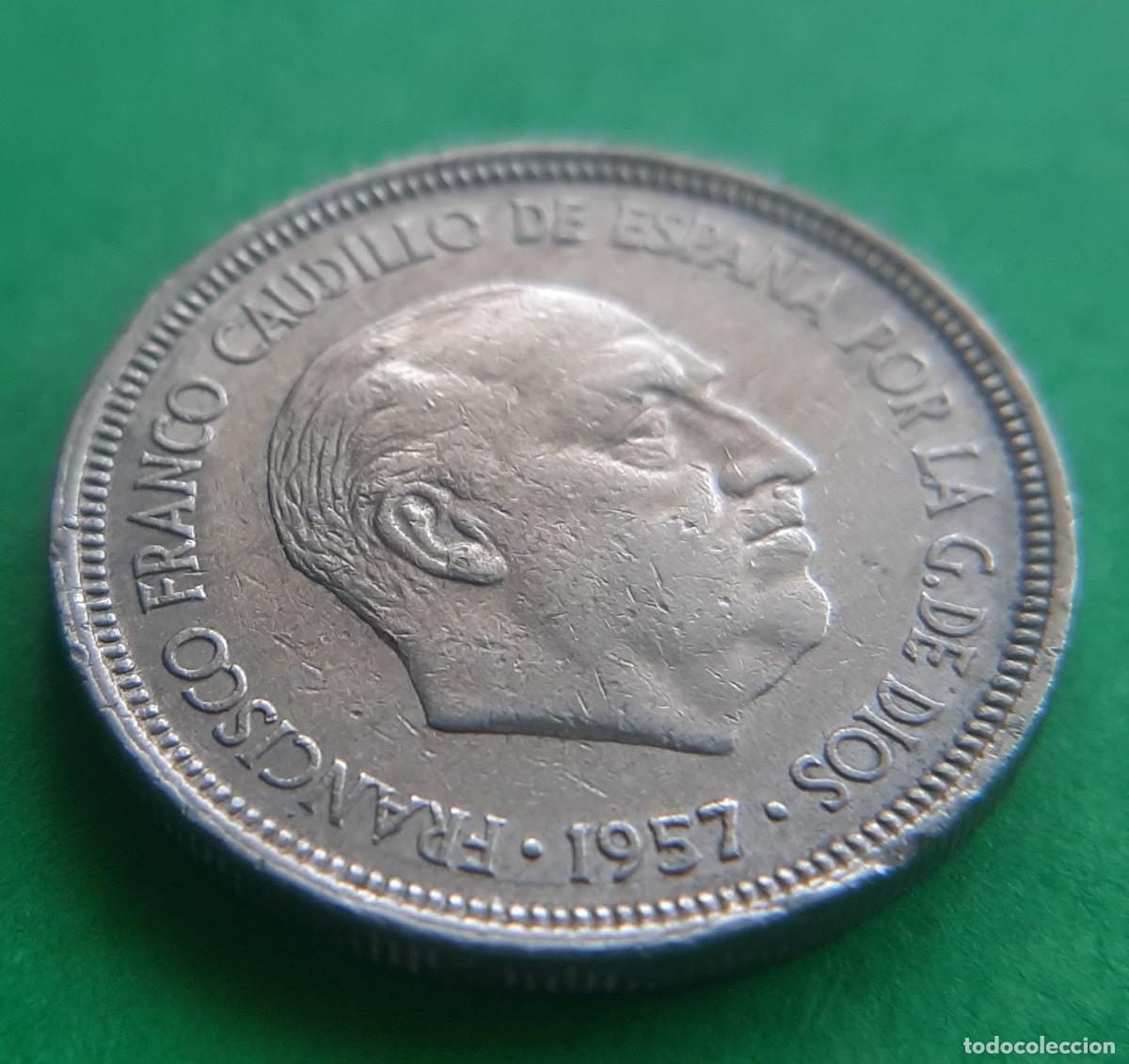 Monedas con errores: (ERROR-ESPA&Ntilde;A)(1957*58) 5 PESETAS CON REPINTE - Foto 17