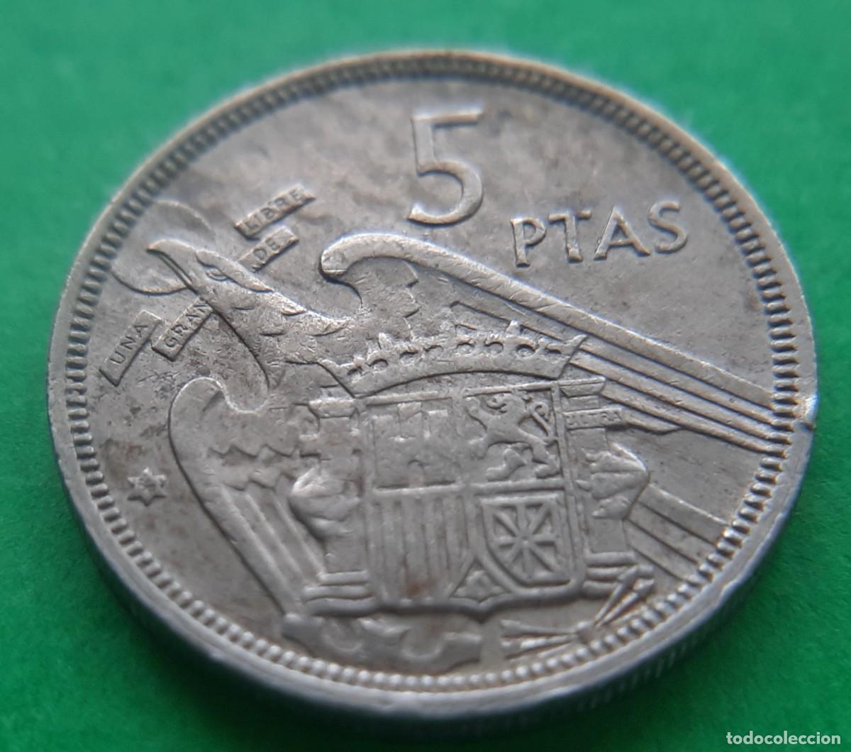Monedas con errores: (ERROR-ESPA&Ntilde;A)(1957*58) 5 PESETAS CON REPINTE - Foto 18