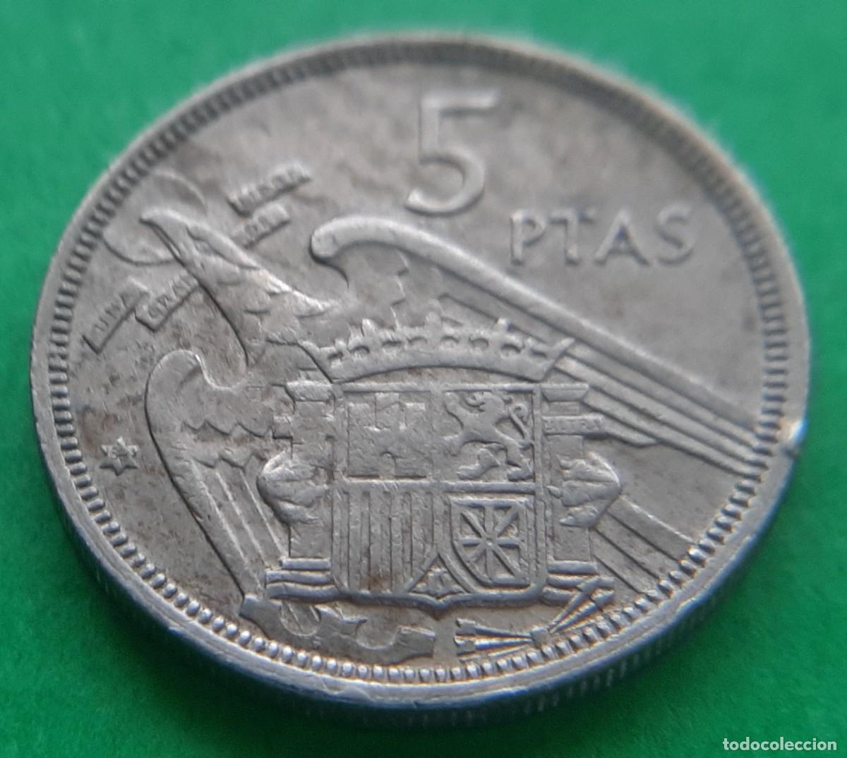 Monedas con errores: (ERROR-ESPA&Ntilde;A)(1957*58) 5 PESETAS CON REPINTE - Foto 22