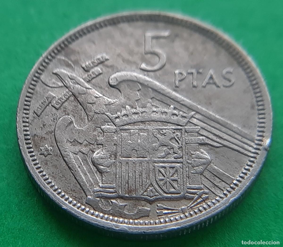 Monedas con errores: (ERROR-ESPA&Ntilde;A)(1957*58) 5 PESETAS CON REPINTE - Foto 24