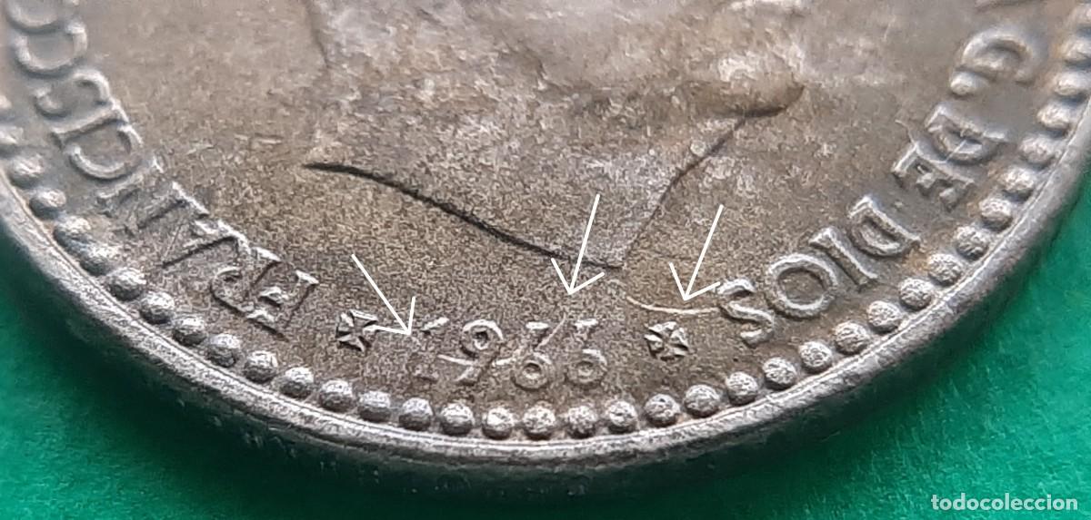 Monedas con errores: (ERROR-ESPA&Ntilde;A)(1966*67) 1 PESETA CON REPINTE EN ANVERSO Y REVERSO - Foto 1
