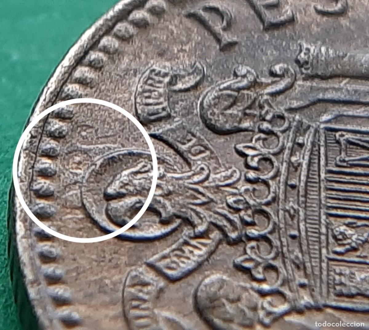 Monedas con errores: (ERROR-ESPA&Ntilde;A)(1966*67) 1 PESETA CON REPINTE EN ANVERSO Y REVERSO - Foto 2