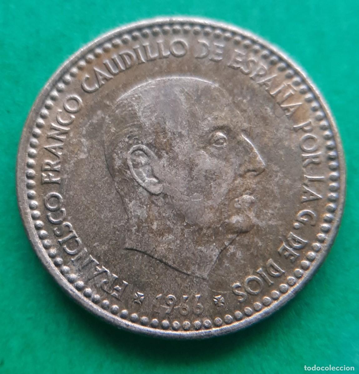 Monedas con errores: (ERROR-ESPA&Ntilde;A)(1966*67) 1 PESETA CON REPINTE EN ANVERSO Y REVERSO - Foto 4