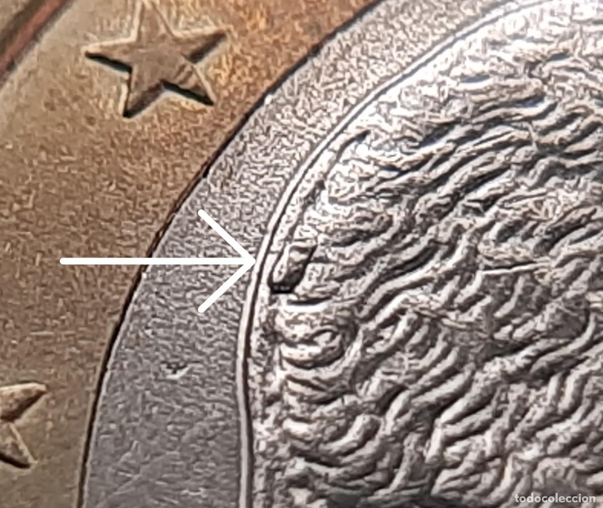 Monedas con errores: (ERROR-ESPA&Ntilde;A)(2023) 1 EURO CON EXCESO DE METAL EN LA CABEZA - Foto 6