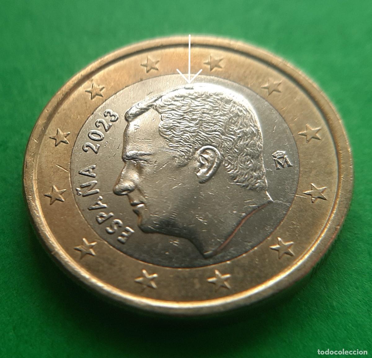 Monedas con errores: (ERROR-ESPA&Ntilde;A)(2023) 1 EURO CON EXCESO DE METAL EN LA CABEZA - Foto 7