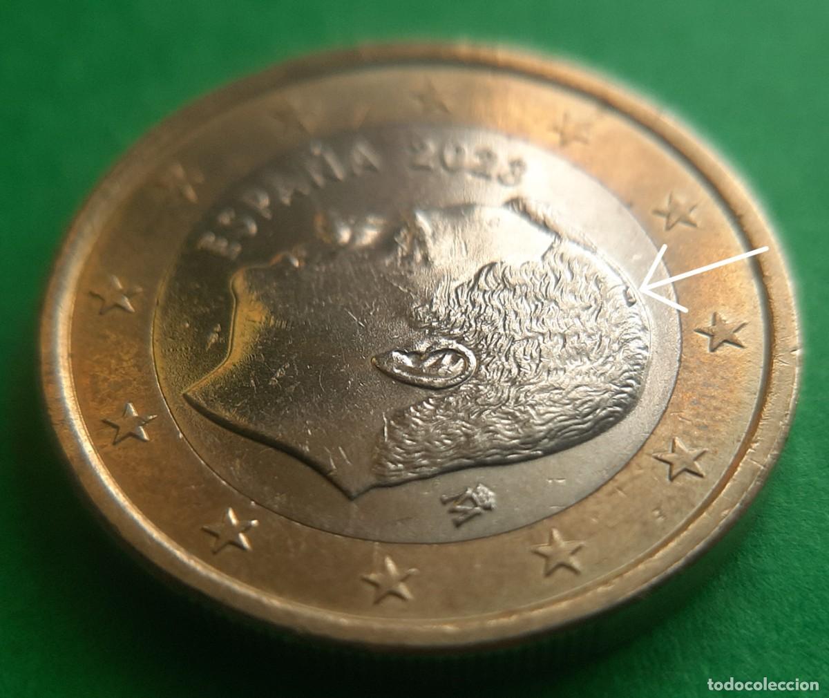 Monedas con errores: (ERROR-ESPA&Ntilde;A)(2023) 1 EURO CON EXCESO DE METAL EN LA CABEZA - Foto 13