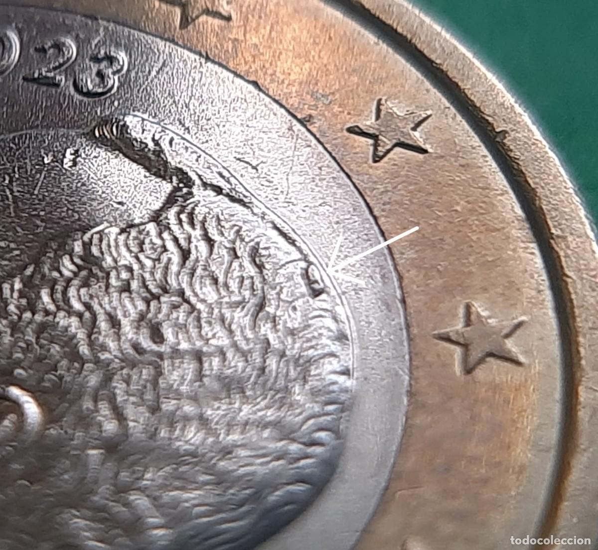 Monedas con errores: (ERROR-ESPA&Ntilde;A)(2023) 1 EURO CON EXCESO DE METAL EN LA CABEZA - Foto 15