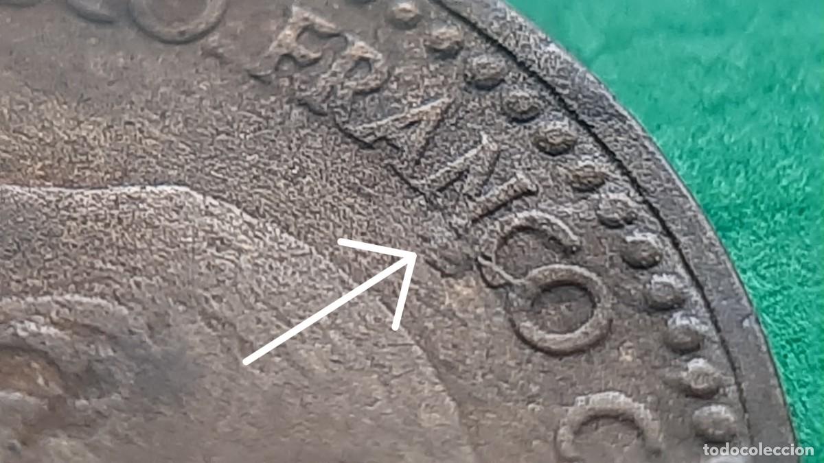 Monedas con errores: (ERROR-ESPA&Ntilde;A)(1953*56) 1 PESETA CON EXCESO DE METAL. - Foto 5