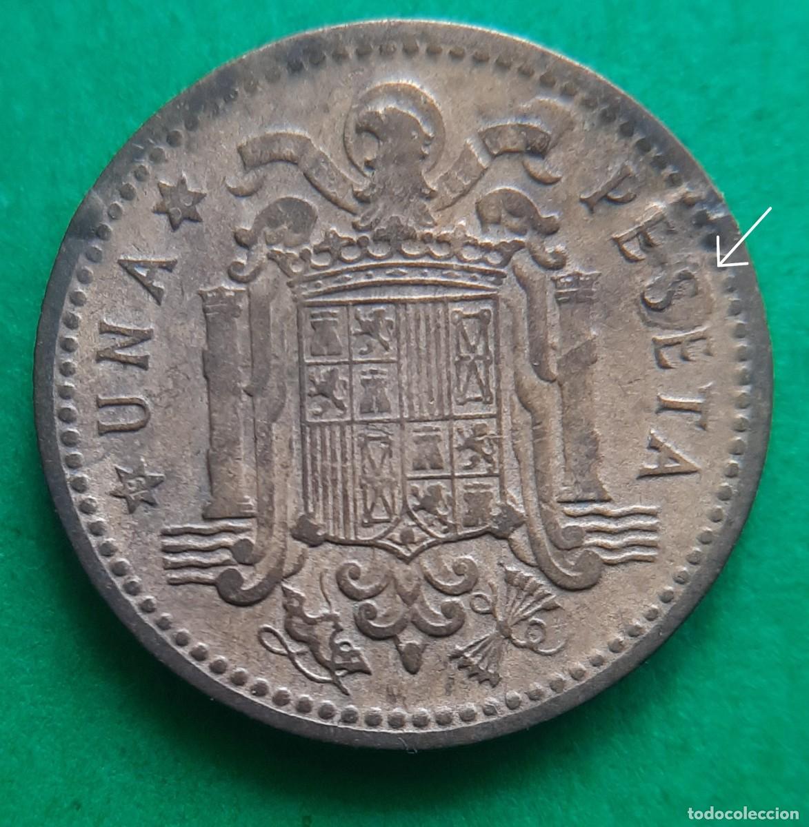 Monedas con errores: (ERROR-ESPA&Ntilde;A)(1953*56) 1 PESETA CON EXCESO DE METAL. - Foto 11
