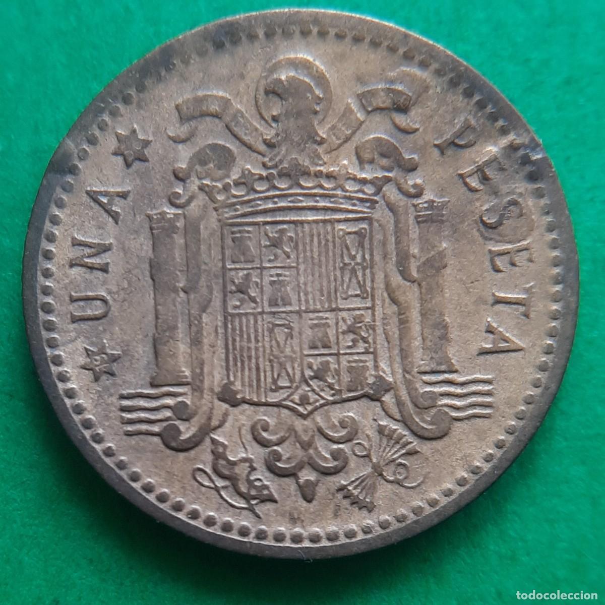Monedas con errores: (ERROR-ESPA&Ntilde;A)(1953*56) 1 PESETA CON EXCESO DE METAL. - Foto 14