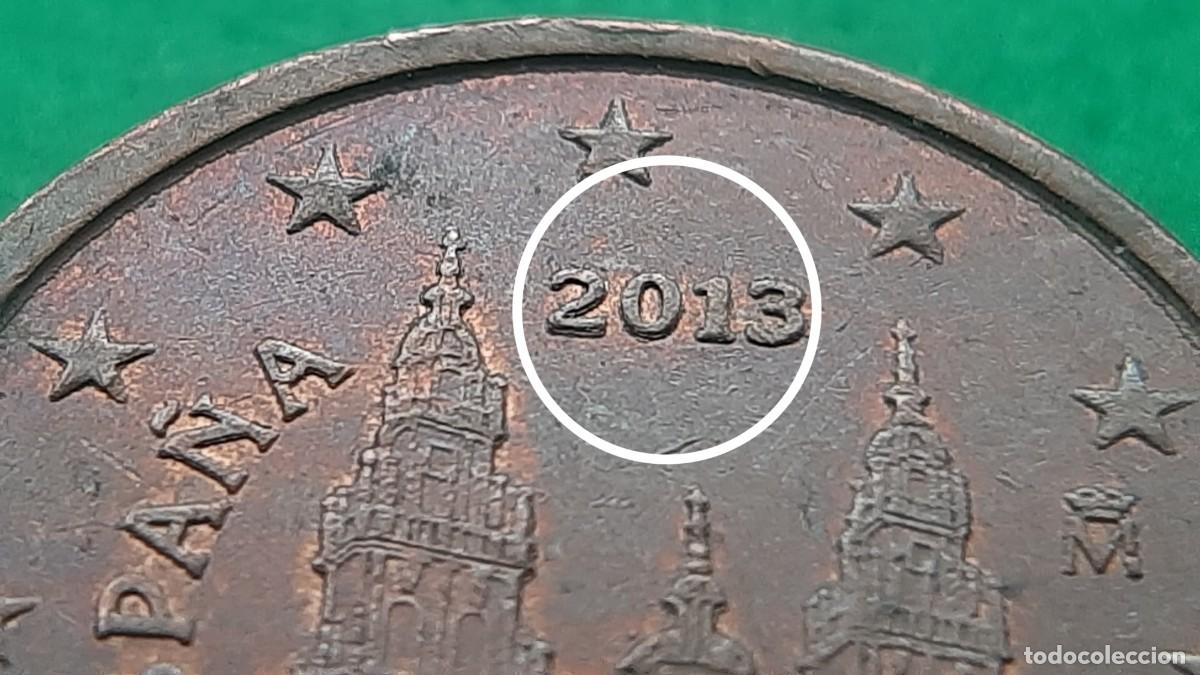 Monedas con errores: (ERROR-ESPA&Ntilde;A)(2013) 2 C&Eacute;NTIMOS CON FECHA REMARCADA - Foto 6
