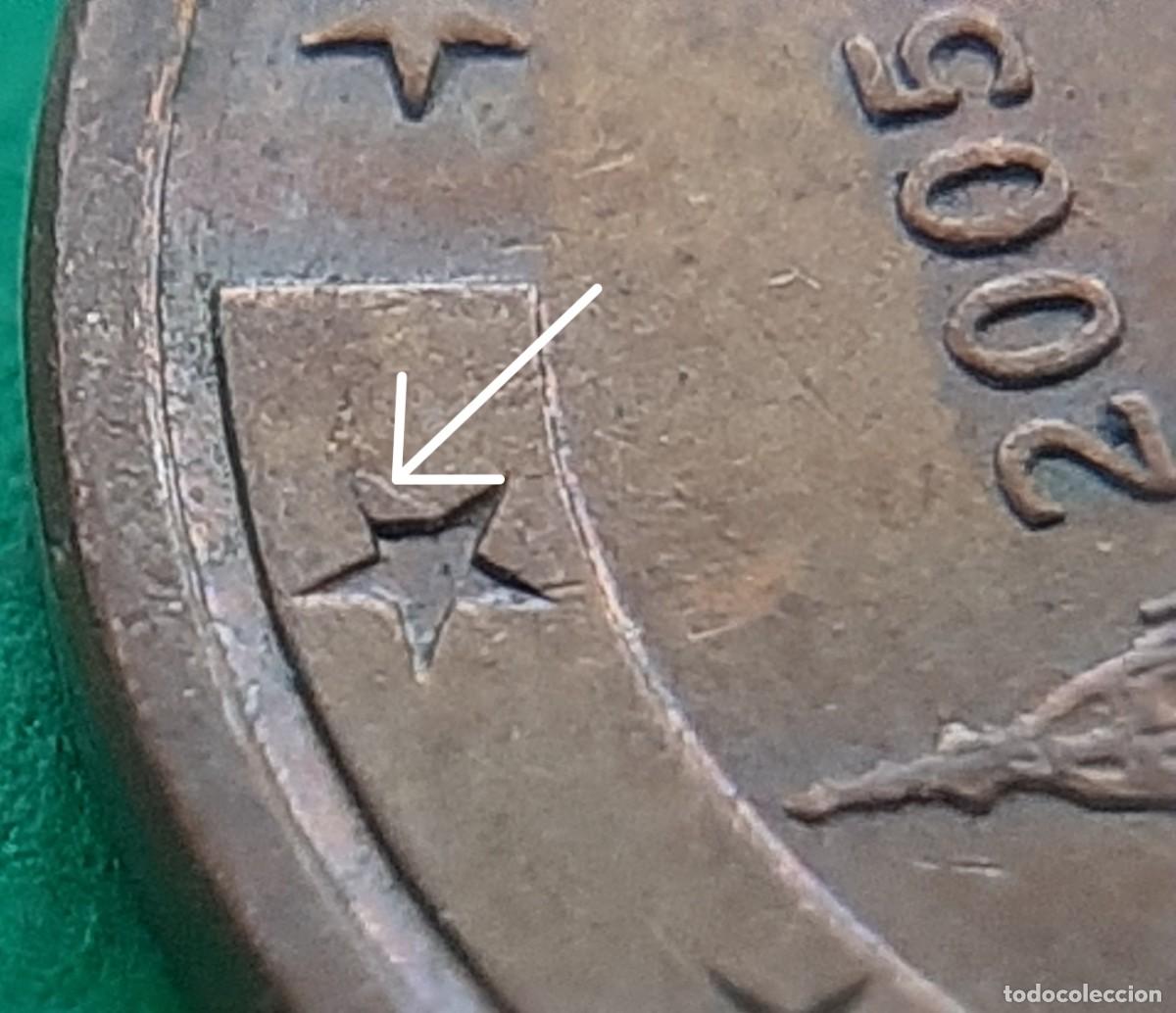 Monedas con errores: (ERROR-ESPA&Ntilde;A)(2005) 5 C&Eacute;NTIMOS CON EXCESO DE METAL. ESTRELLA NO VACIADA - Foto 3