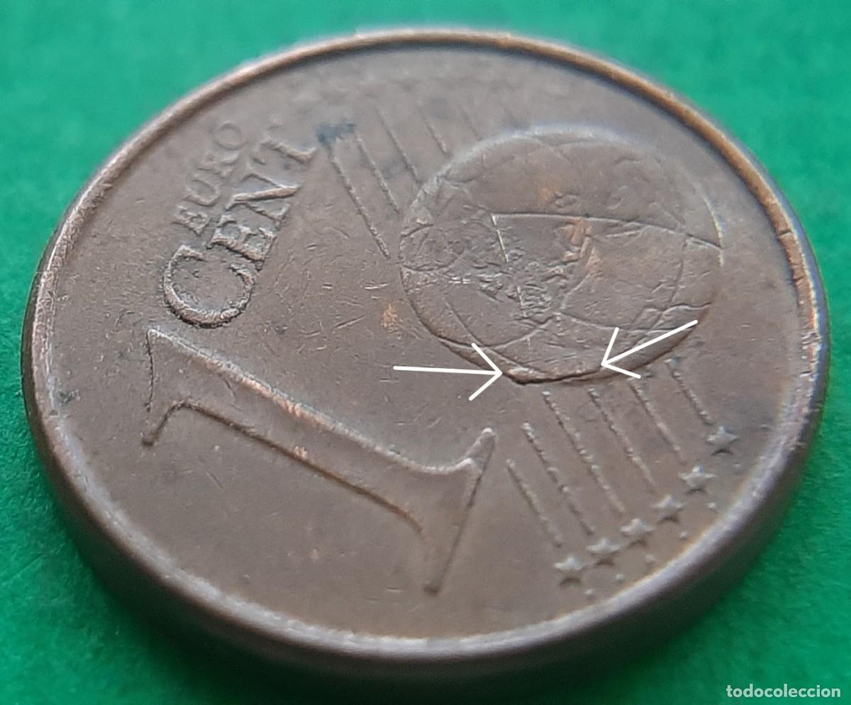 Monedas con errores: (ERROR-ESPA&Ntilde;A)(1999) 1 C&Eacute;NTIMO CON EXCESO DE METAL EN BOLA DEL MUNDO - Foto 3