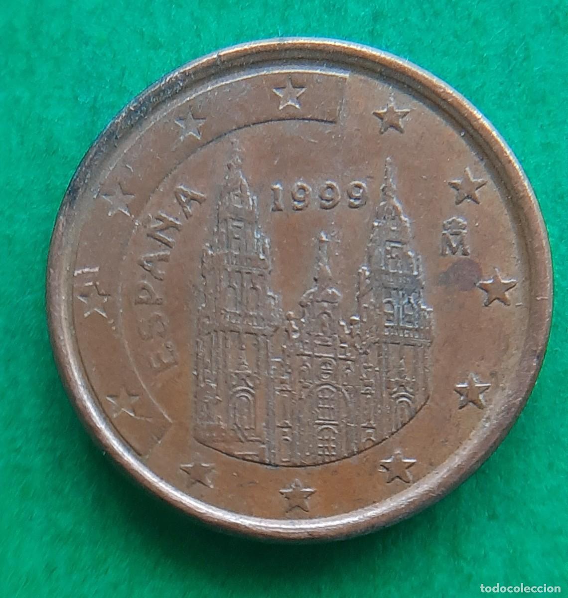 Monedas con errores: (ERROR-ESPA&Ntilde;A)(1999) 1 C&Eacute;NTIMO CON EXCESO DE METAL EN BOLA DEL MUNDO - Foto 5