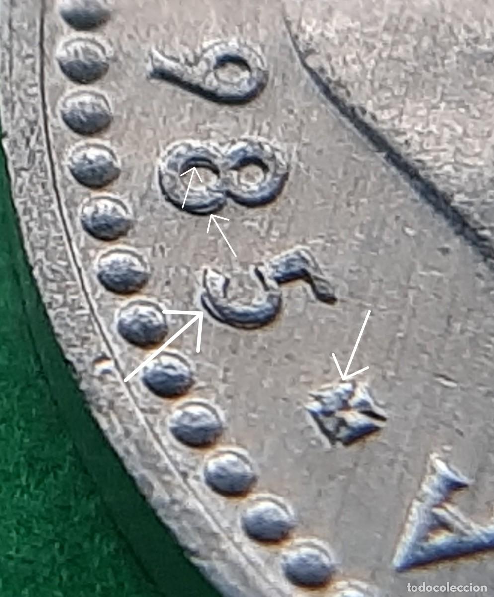 Monedas con errores: (ERROR-ESPA&Ntilde;A)(1985) 1 PESETA CON EXCESO DE METAL - Foto 5