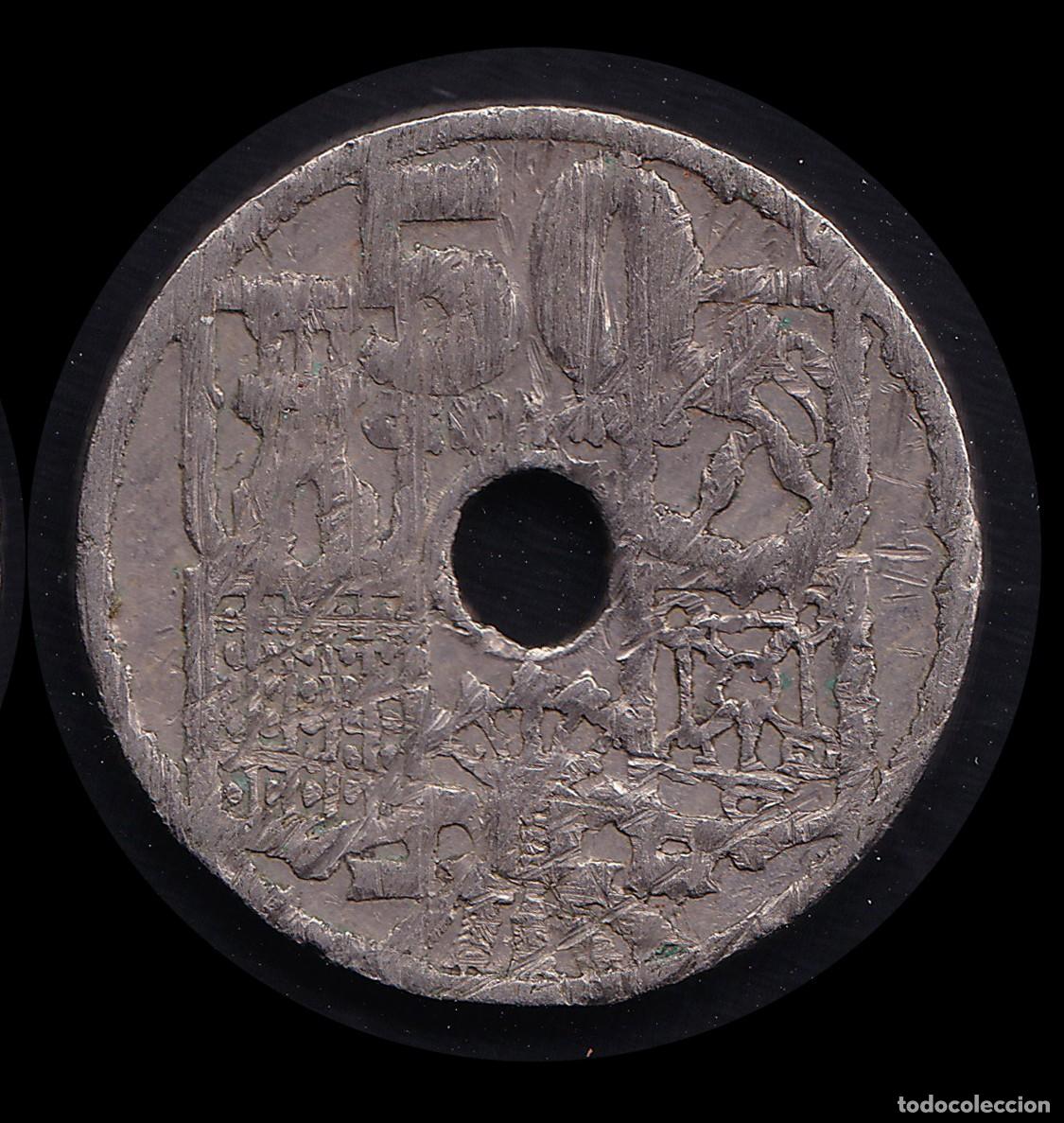 Monedas con errores: MONEDA ESPA&Ntilde;A ERROR RALLADA.1949 50ct .MBC.+ OBSEQUIO R 314 - Foto 3