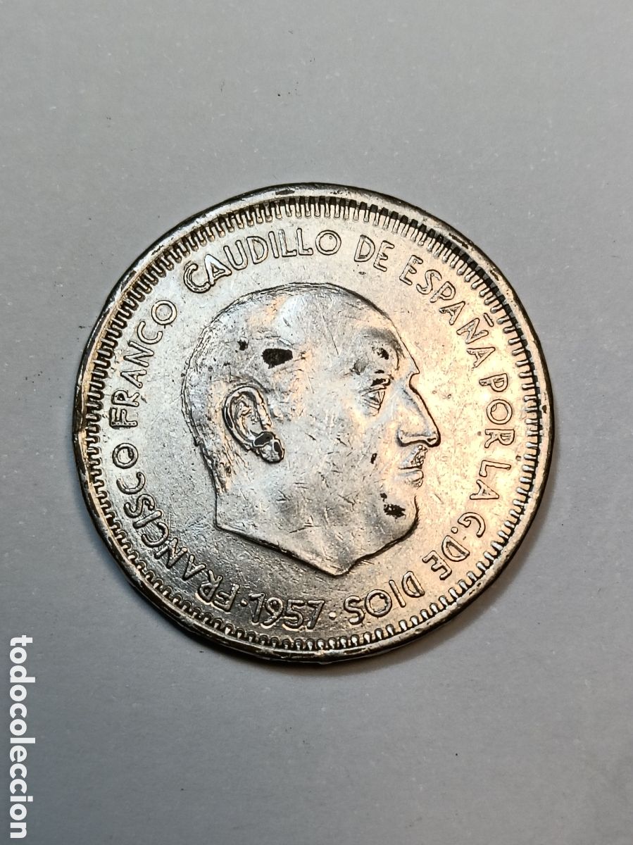 Monedas con errores: FALSA DE EPOCA. 50 PESETAS FRANCO 1957. - Foto 1