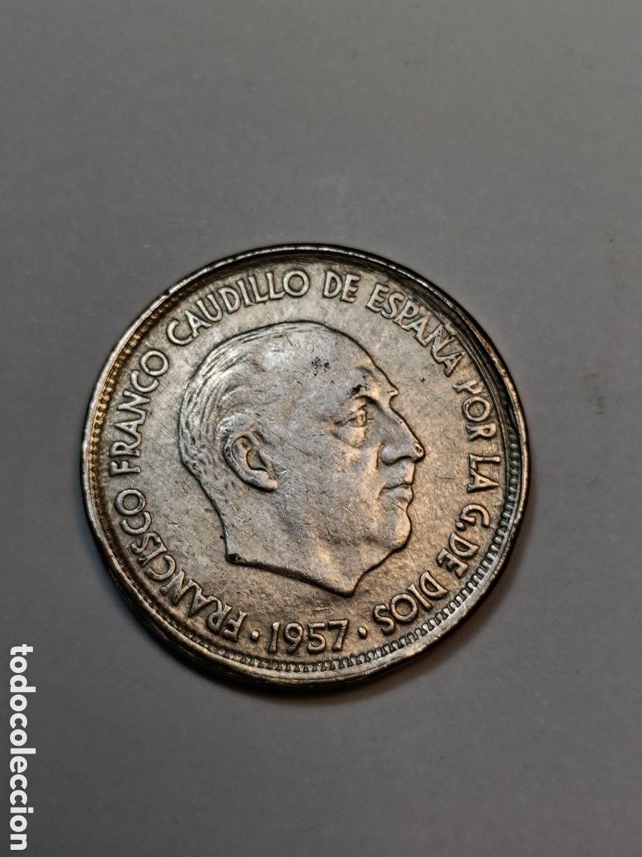 Monedas con errores: FALSA DE EPOCA. 50 PESETAS FRANCO 1957. - Foto 1