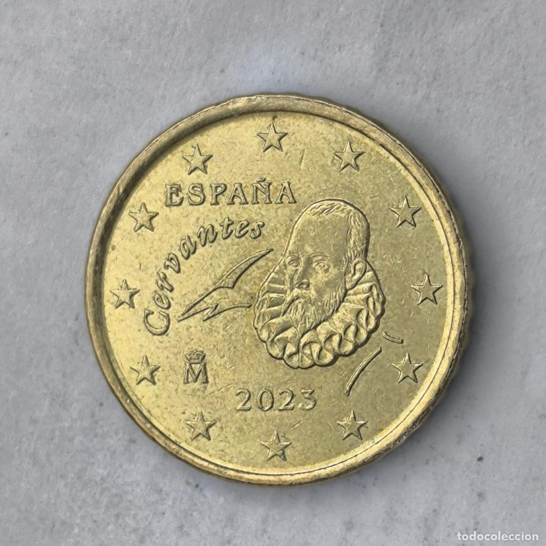 Monedas con errores: 10-03816-Espa&ntilde;a 10 cent &euro; - 2023 cu&ntilde;o roto y gastado en mapa - Foto 2