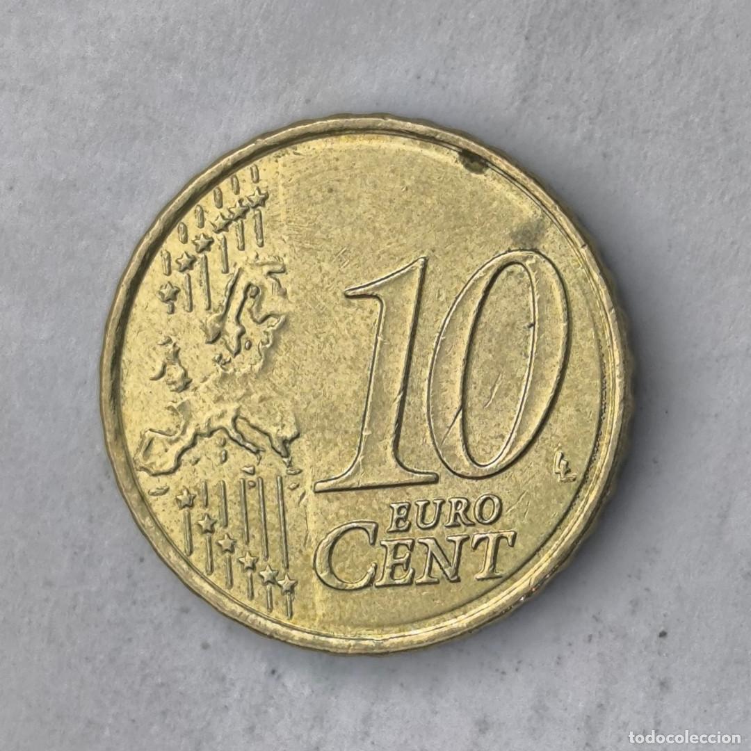 Monedas con errores: 10-03816-Espa&ntilde;a 10 cent &euro; - 2023 cu&ntilde;o roto y gastado en mapa - Foto 3