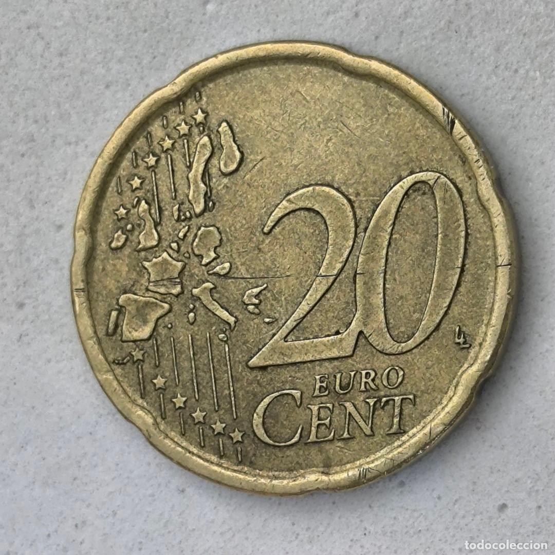 Monedas con errores: 10-03991-Espa&ntilde;a 20 cent &euro; - 1999 - cu&ntilde;o roto oreja- pendiente - Foto 3