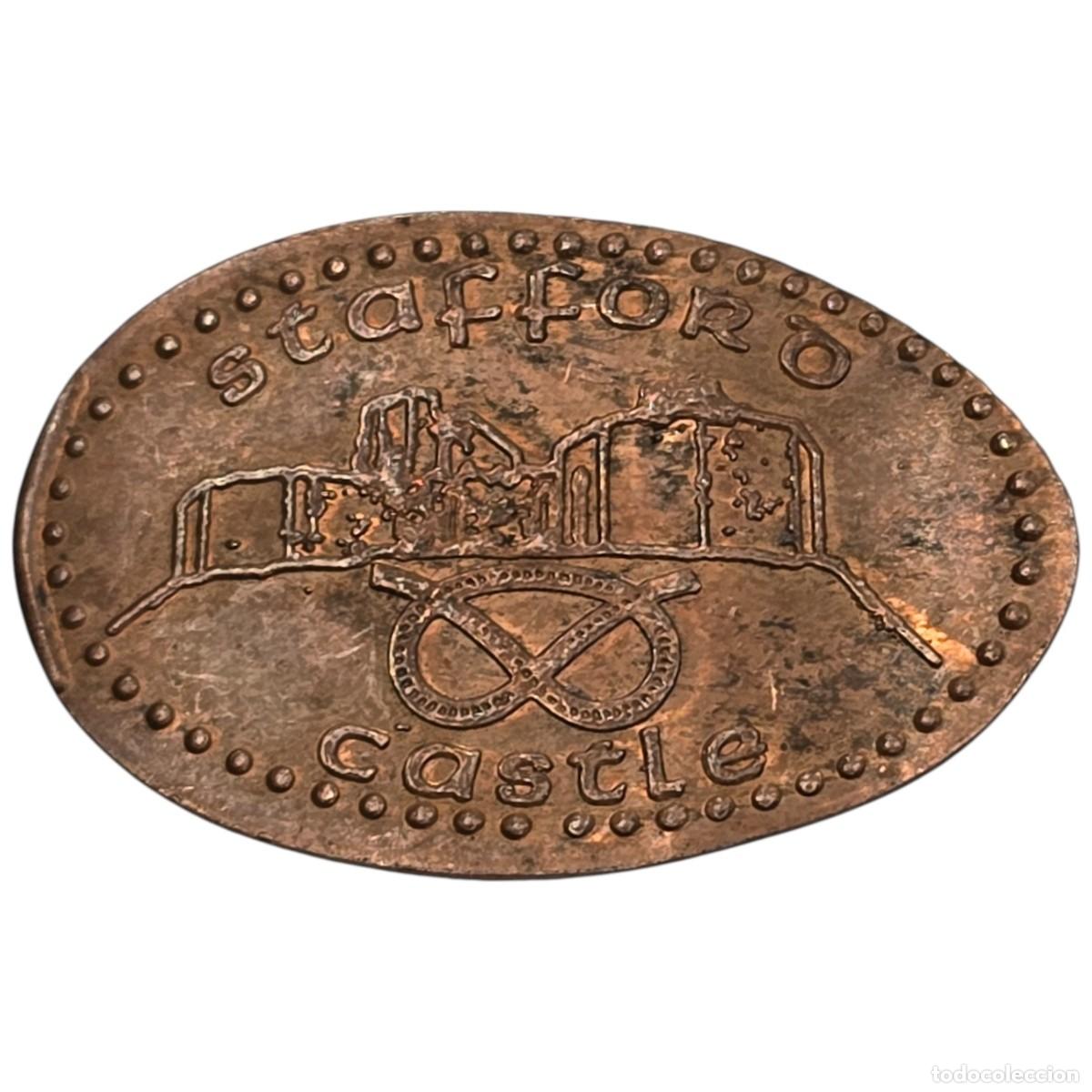 Monedas con errores: MONEDA ELONGADA. REINO UNIDO - STAFFORD CASTLE. - Foto 1