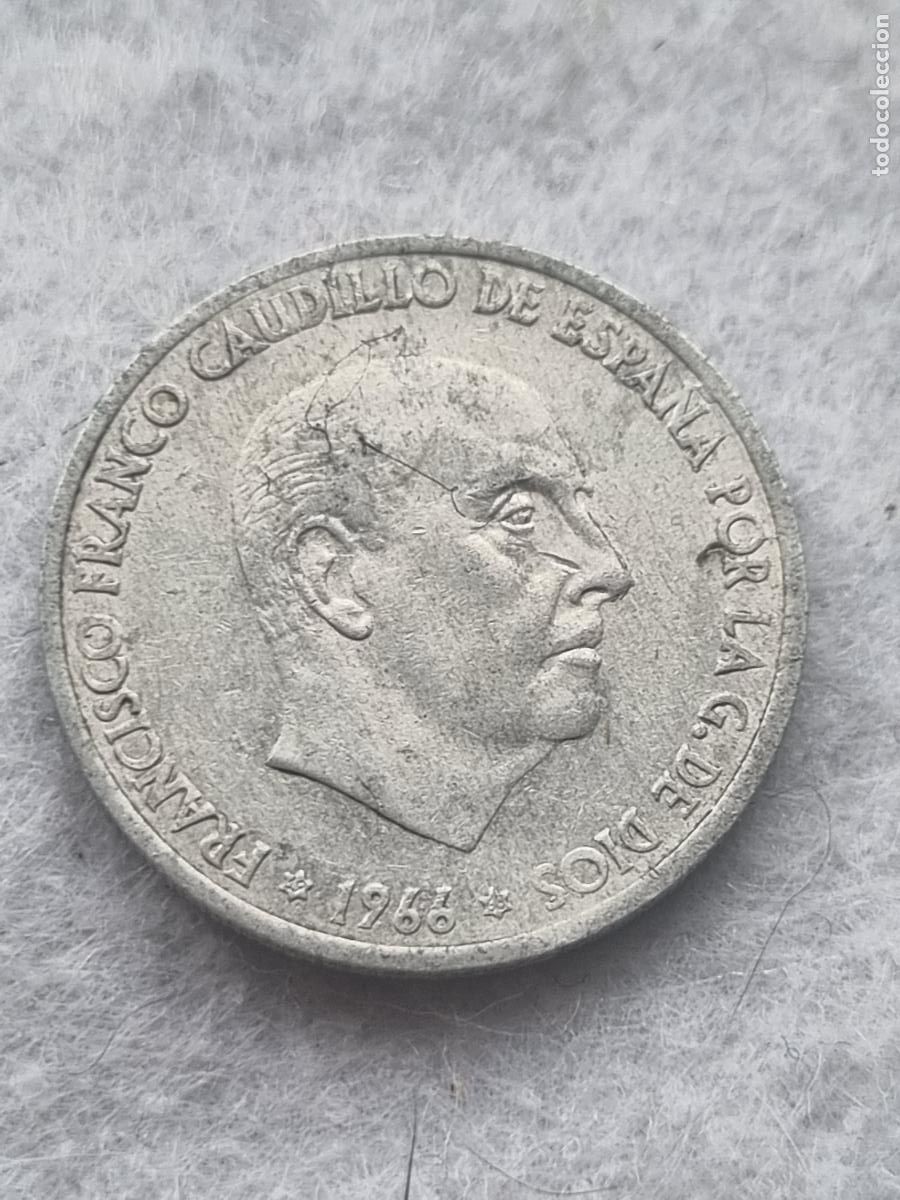 Monedas con errores: 50 CENTIMOS 1966 GIRADA 35&ordm; APROX M5 - Foto 1