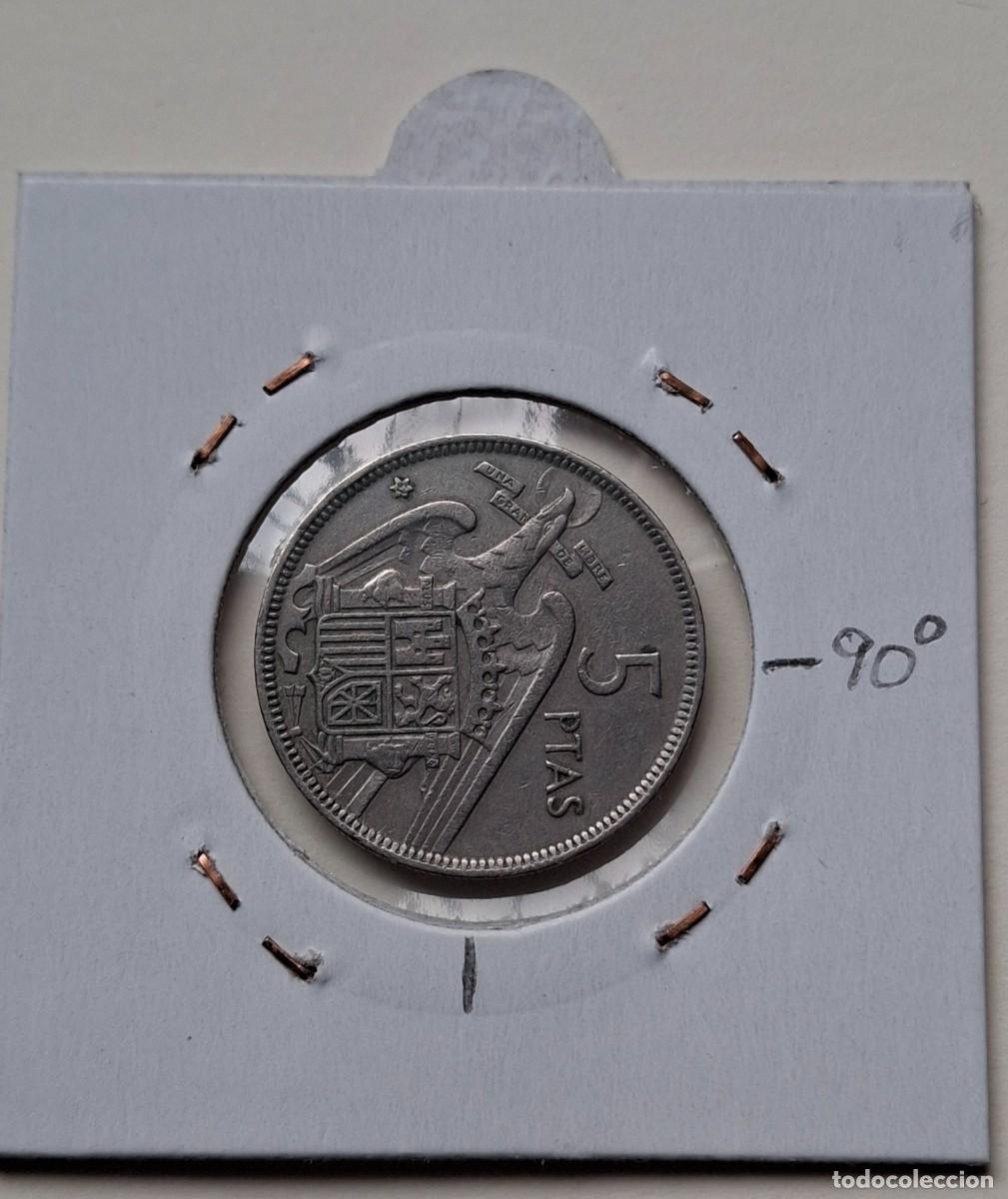 Monedas con errores: ## ERROR - 5 Pesetas 1957*67 reverso girado 90&deg;## - Foto 1