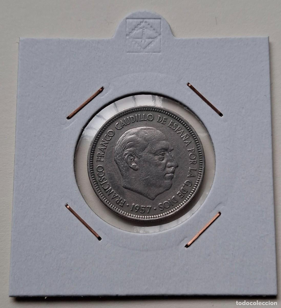 Monedas con errores: ## ERROR - 5 Pesetas 1957*67 reverso girado 90&deg;## - Foto 2
