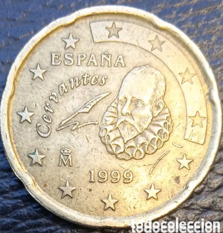 Monedas con errores: Moneda con exceso de metal. 20 C&eacute;ntimos Espa&ntilde;a 1999 - Foto 1