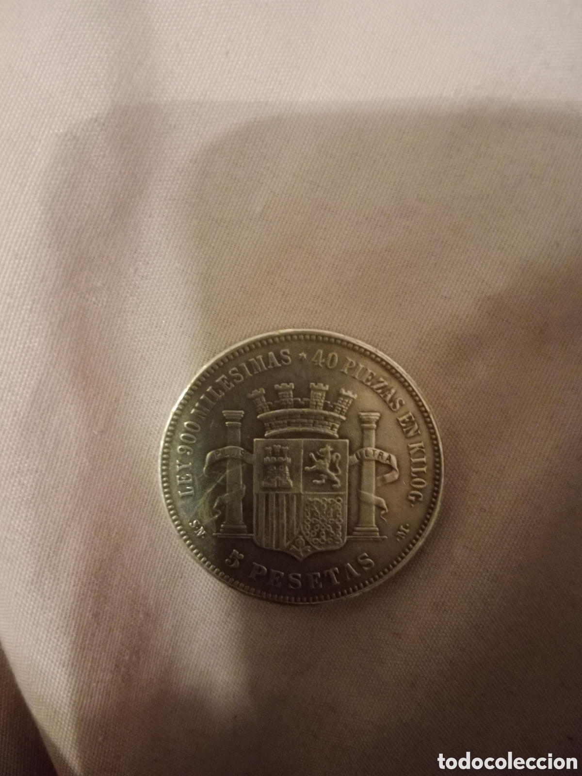 Monedas con errores: Moneda 5 pesetas Espa&ntilde;a del 1870 - Foto 2