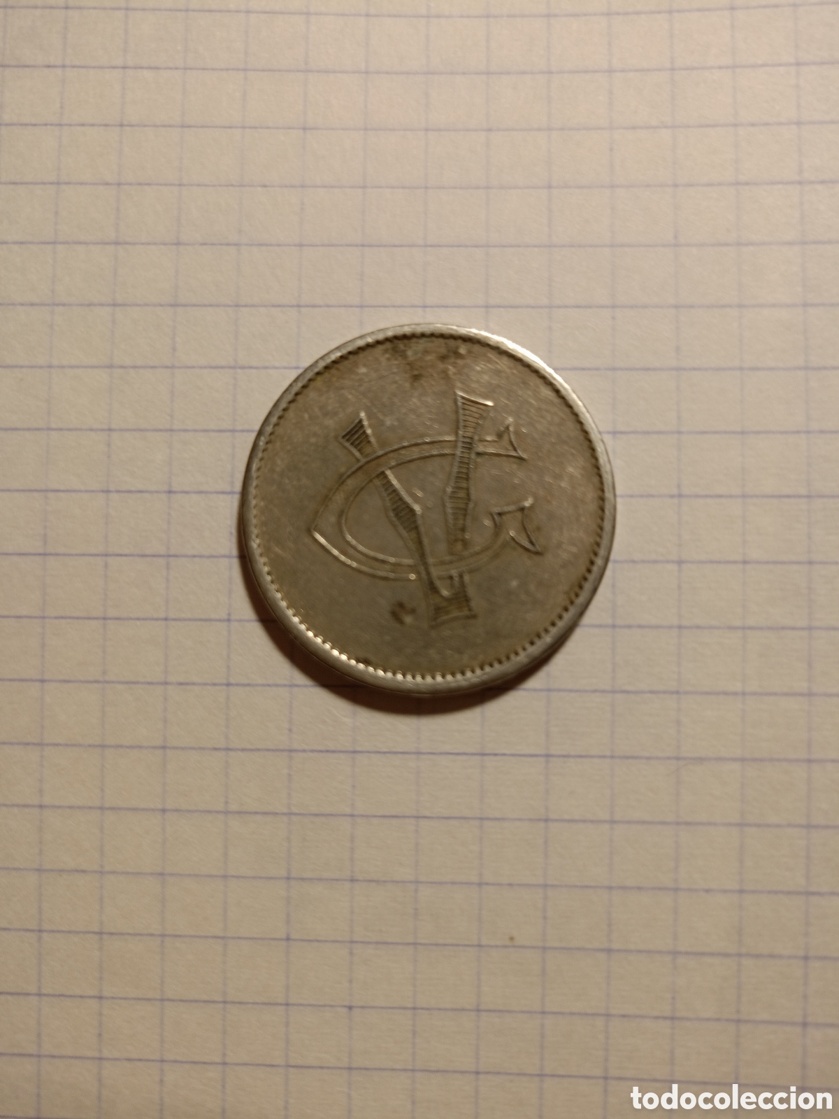 Monedas con errores: MONEDA FICHA 1 PESETA C V - Foto 1