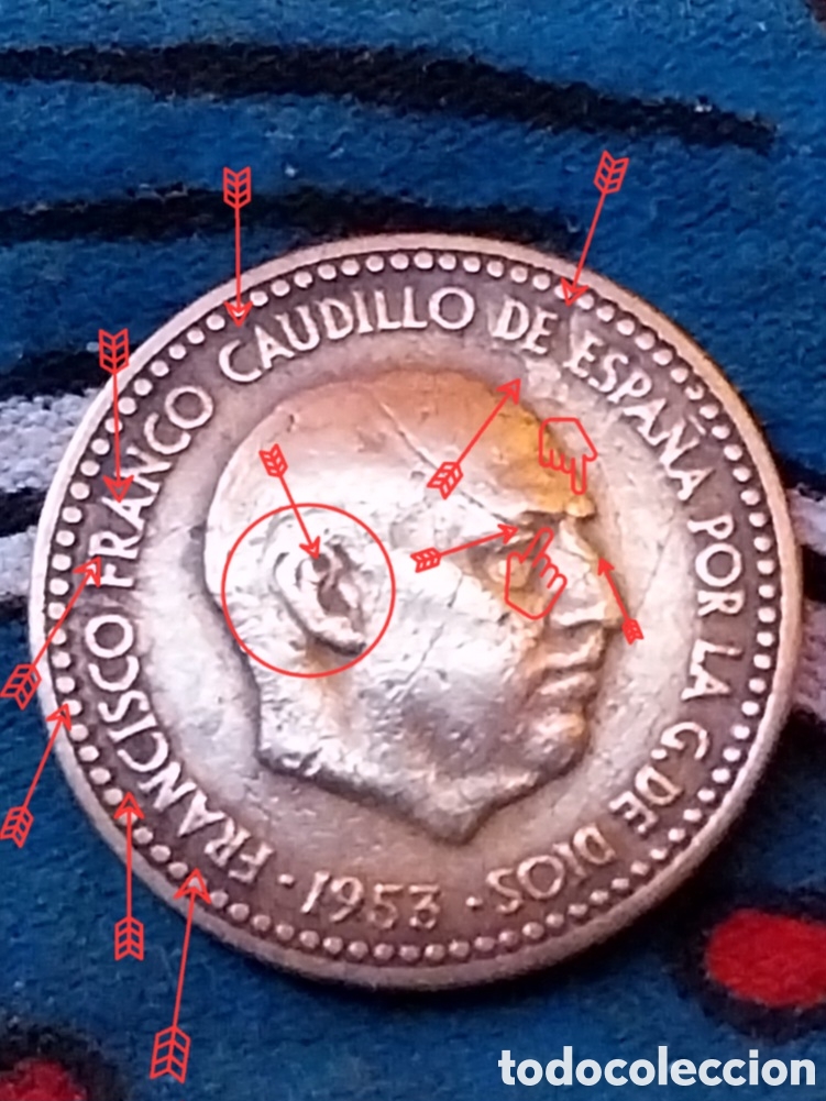 Monedas con errores: 1pts 1953⁶&sup2;, Error MULA Adverso Y Reverso - Foto 6