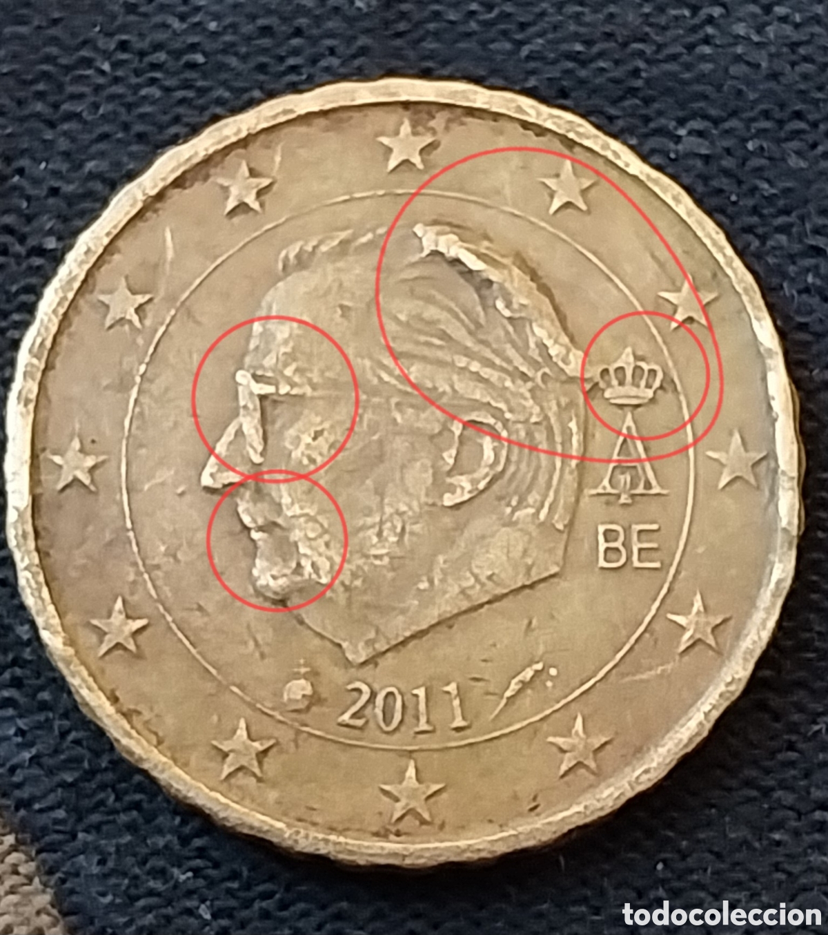 Monedas con errores: 10CENTS Impresionante ERROR B&eacute;lgica . - Foto 1