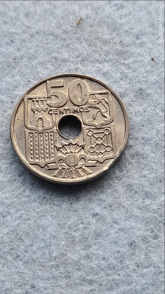 Monedas con errores: Franco. 50 C&eacute;ntimos. A&ntilde;o 1963. Error Segmentada. - Foto 2