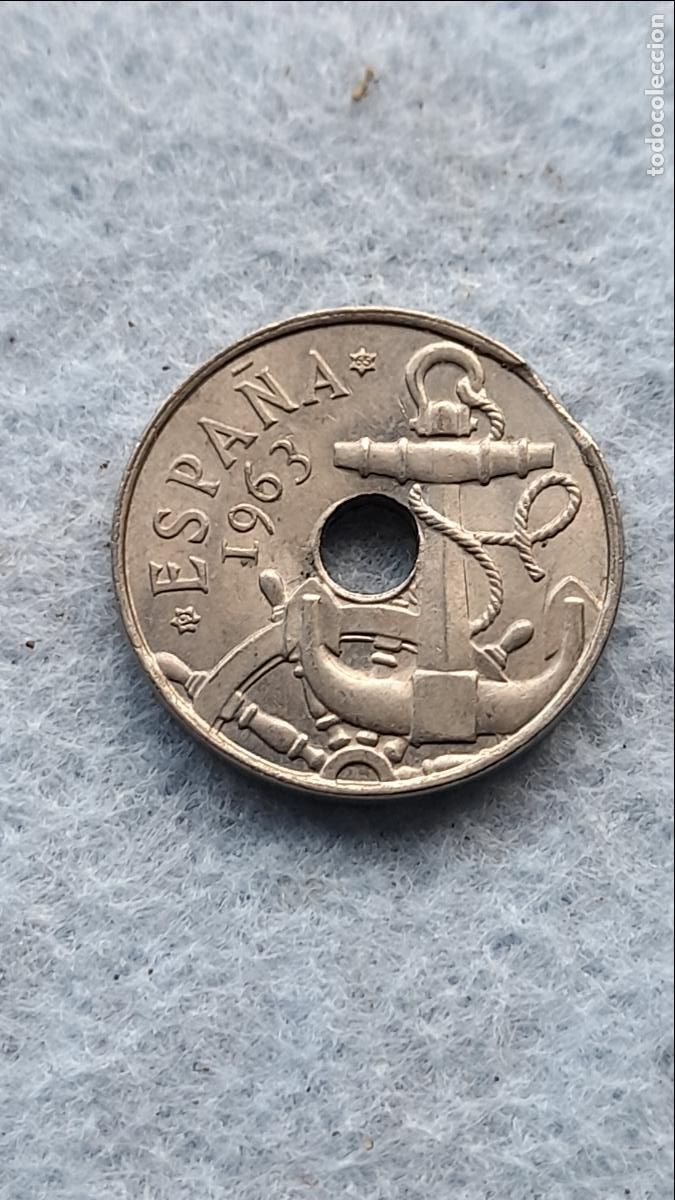 Monedas con errores: Franco. 50 C&eacute;ntimos. A&ntilde;o 1963. Error Segmentada. - Foto 1