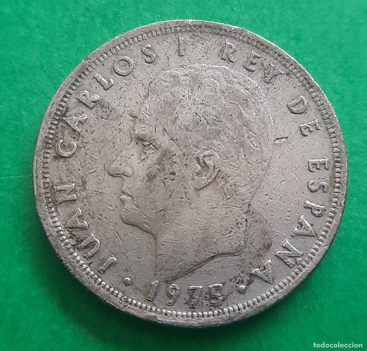 Monedas con errores: (ERROR-ESPA&Ntilde;A(1975*80) 5 PESETAS CON LEYENDA REMARCADA - Foto 2