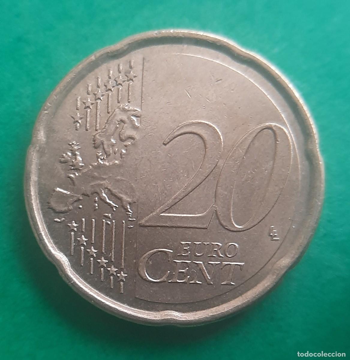 Monedas con errores: (ERROR-ESPA&Ntilde;A)(2021) 20 C&Eacute;NTIMOS DE EURO EXCESO DE METAL EN CUELLO - Foto 11