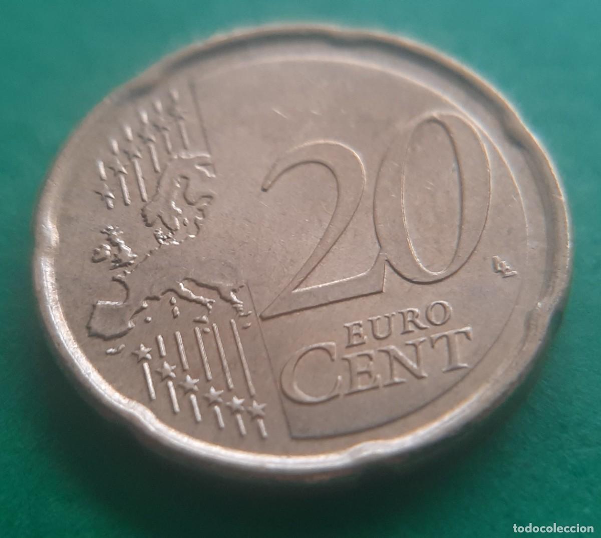 Monedas con errores: (ERROR-ESPA&Ntilde;A)(2021) 20 C&Eacute;NTIMOS DE EURO EXCESO DE METAL EN CUELLO - Foto 12