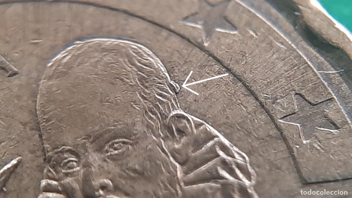 Monedas con errores: (ERROR-ESPA&Ntilde;A)(1999) 20 C&Eacute;NTIMOS DE EURO EXCESO DE METAL EN CABEZA - Foto 6