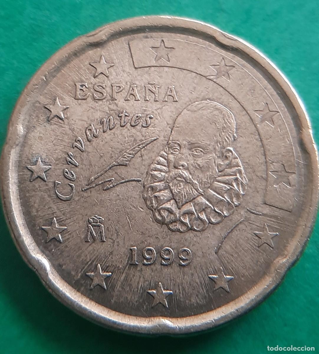 Monedas con errores: (ERROR-ESPA&Ntilde;A)(1999) 20 C&Eacute;NTIMOS DE EURO EXCESO DE METAL EN CABEZA - Foto 10